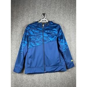 Russell Athletic Hoodie Size XL Black & Blue Zipper Hoodie Heavyweight Jacket